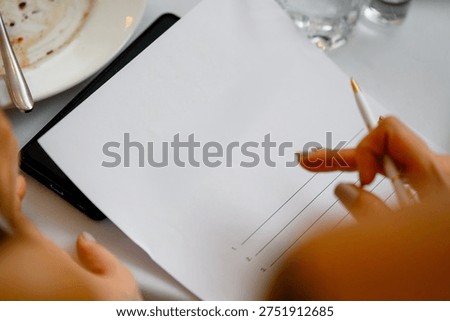 Close-up of a document titled 