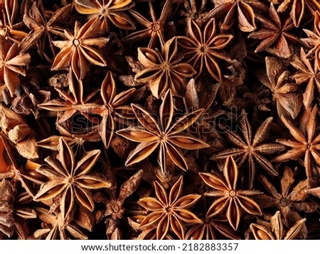Closeup of dried aniseed on table