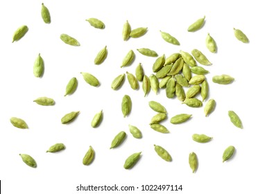 Closeup Of Dried Cardamom Isolated On White