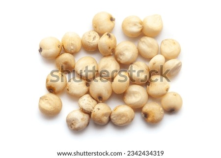 Close-up of Dried Organic Jowar or Sorghum (Sorghum bicolor) seeds isolated on white background. Top view. ストックフォト © 