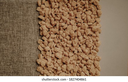 Closeup Of Dried Raw Soya Mince 