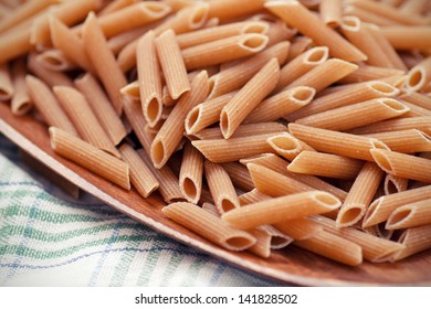 Close-up Of Dried Whole Grain Pasta