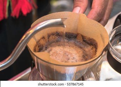 close-up drip coffee