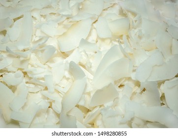 Close-up dry coconut slices background