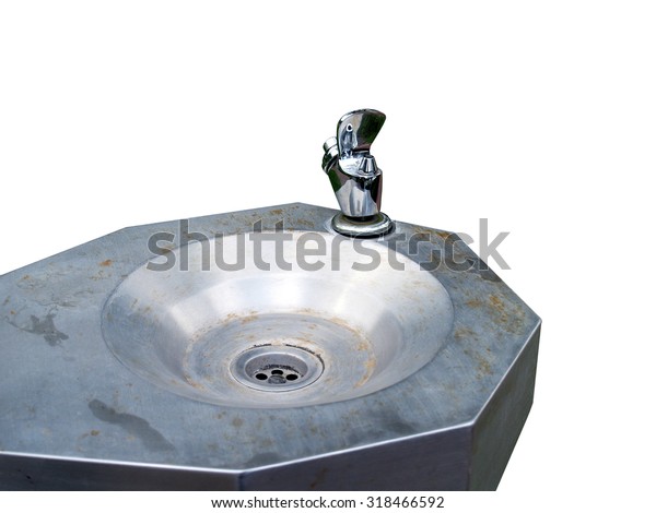 Closeup Dry Drinking Fountain Isolated On Stock Photo Edit Now