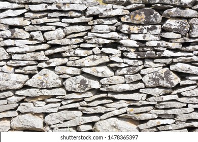 Closeup Of Dry Stone Wall As Background