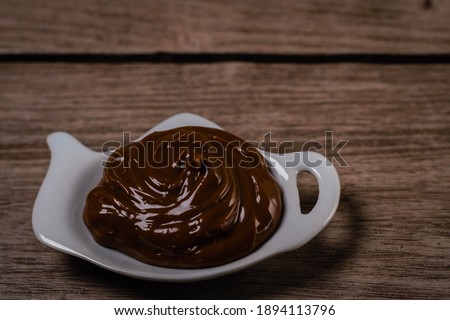 closeup of dulce de leche typical food traditional sweet dessert from cordoba argentina