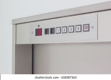 Close-up Dumbwaiter Lift Elevator In A Kitchen