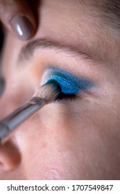 
Closeup during make-up of the model