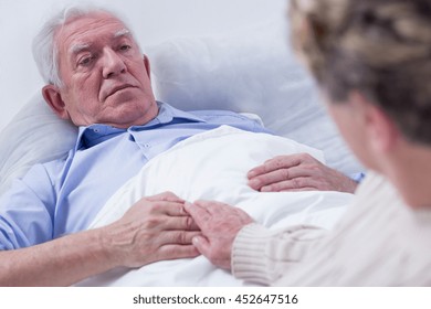 Closeup Dying Elderly Man Hospital Bed Stock Photo 452647516 