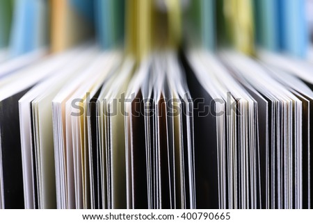 Closeup of the edge of open book pages