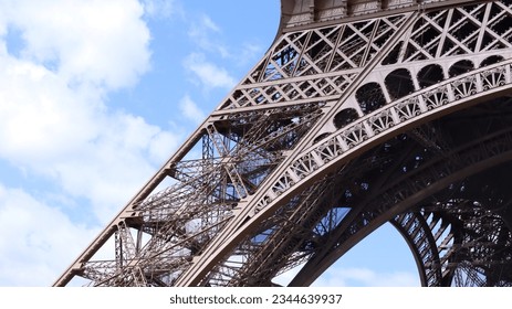 Close-up from Eiffel tower on a cloudy day, Paris