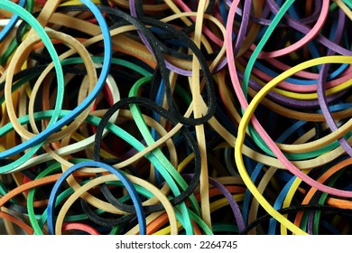 Close-up Of Elastic Rubber Band - Perfect As A Business Or Office Background