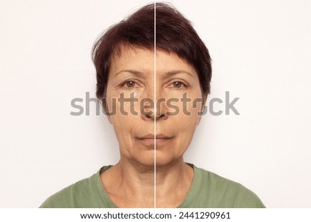 Similar – Image, Stock Photo Woman with lowered eyes
