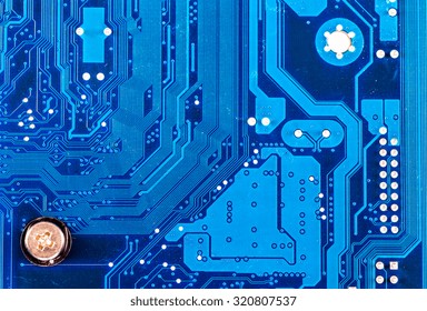 close-up of electronic circuit board with processor