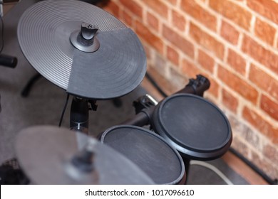 Closeup Of An Electronic Drum Kit Sets