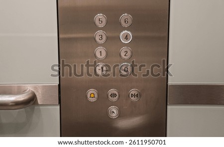 Close-up of an elevator keypad.