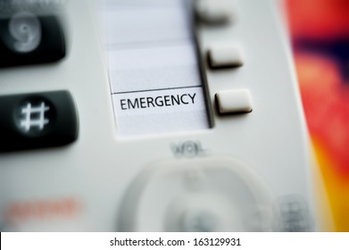  Close-up Of Emergency Button On A Modern Phone With Shallow Depth-of-field