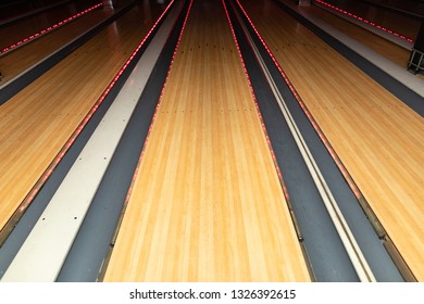 Close-up Of Empty Bowling Alley