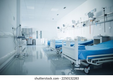 Close-up of empty hospital room with bed. - Shutterstock ID 2250132283