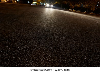 Close-up Of Empty Rural Low Angle Roads, Asphalt Road On Light Background