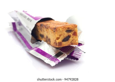 Closeup Of Energy Bar Unwrapped