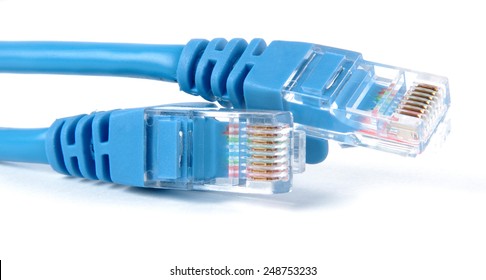 Closeup Of The Ethernet Cables