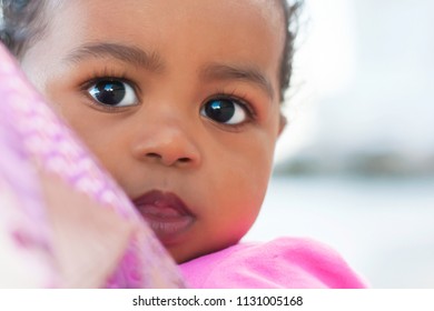 Closeup of an euro african baby girl