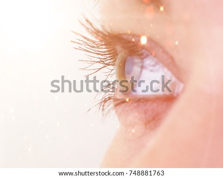 Close-up of eye, the human eye sideways