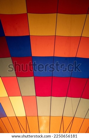 Closeup Fabric of Colorful Hot Air Balloon in Cappadocia
