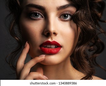 Closeup Face Beautiful Woman Smoky Eye Stock Photo (Edit Now) 1340889407