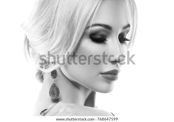 Closeup Face Blonde Hair Model Girl Stock Photo Edit Now 768647599