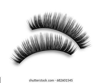 Close-up of false eyelashes on white background  - Powered by Shutterstock