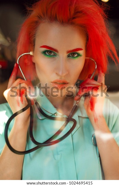 Closeup Fashion Portrait Young Sexy Medical Stock Photo Edit Now