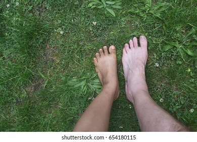 Closeup Of Feet Asian Lady And Feet Caucasian Man Couple And Together Concept In Spring Closeup Of Feet Asian Lady And Feet Caucasian Man Couple And Together Concept In Spring