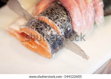 Similar – Image, Stock Photo meat processing Food Meat