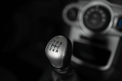 Close-up Of Fifth Gear Shift Lever In Car