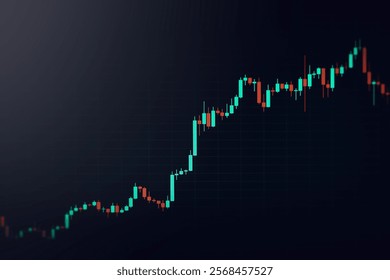 Close-up of financial chart on stock market on monitor display. Stock market data business analysis concept.