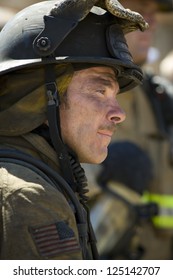 Close-up Of Fire Fighter At Work