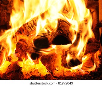 Close-up of fireplace