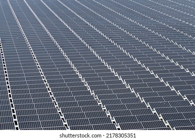 Close-up Of The Floating Solar Power System On A Detention Basin In Kaohsiung, Taiwan.