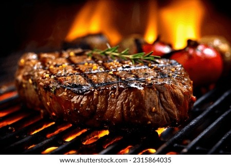 Closeup Food Grilled Steak Roast