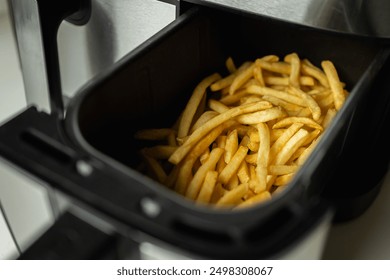 Close-up of French fries made in the air fryer - Powered by Shutterstock