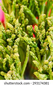 Closeup Fresh Asparagus.