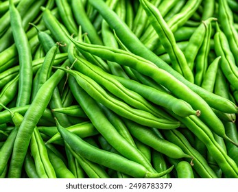 Close-up of fresh green beans with a vibrant color and smooth texture - Powered by Shutterstock