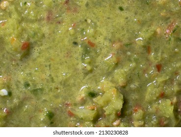 Closeup Fresh Green Mexican Salsa