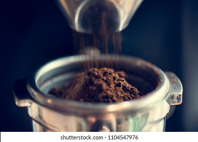 Closeup of fresh grinding coffee - Powered by Shutterstock