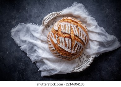 Closeup Of Fresh Homemade Sourdough Bread