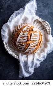 Closeup Of Fresh Homemade Sourdough Bread