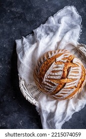 Closeup Of Fresh Homemade Sourdough Bread